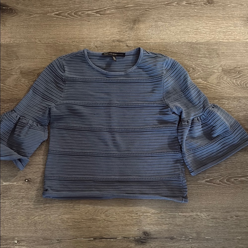 WHBM Blue Textured Women's Top